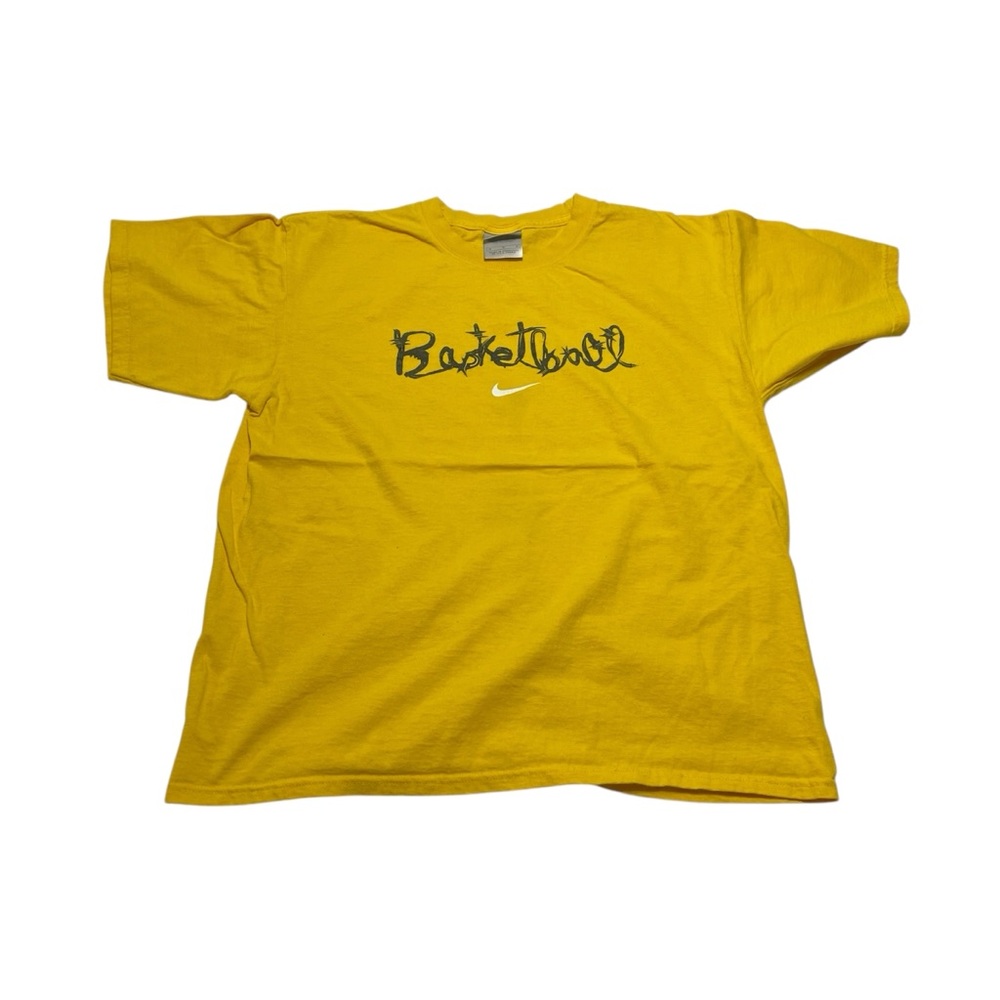 2000s Nike Basketball Yellow T-Shirt Men’s Size Medium Y2K Sportswear